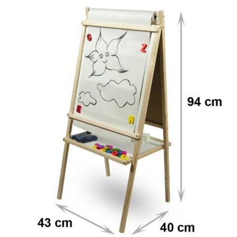 Tablica stojąca magnetyczno-kredowa obrotowa akcesoria 94cm 3TOYSM MPP