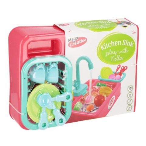 Zestaw kuchenny Nella zlew różowy plus akcesoria MEGA CREATIVE 549845