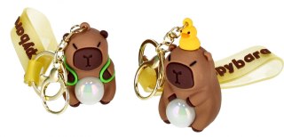 Brelok gumowy Kapibara z perłą 5 cm z opaską światło A 12 22369 BMG