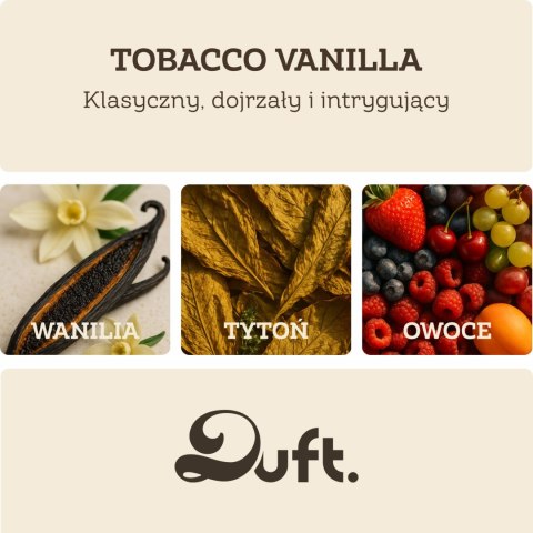 Drewniany zapach do samochodu DUFT Tobacco&Vanilia, naturalny dyfuzor z uchwytem
