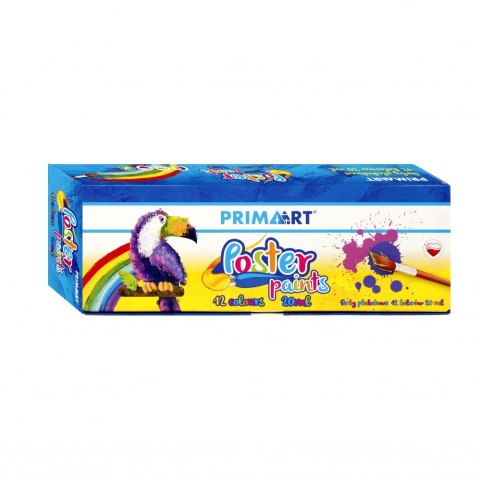 Farby plakatowe 12 kolorów 20 ml PRIMA ART 299717