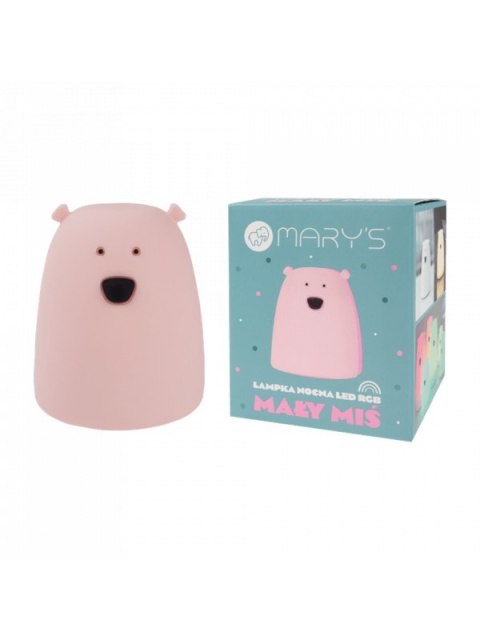 MARY S lampka LED Miś mały różowy RGB WW /NB