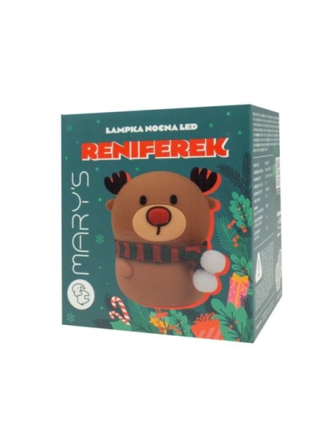 MARY S lampka nocna LED Reniferek z szalikiem