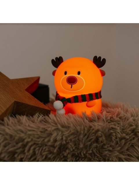 MARY S lampka nocna LED Reniferek z szalikiem