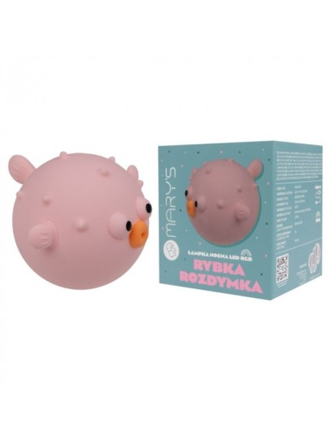 MARY S lampka nocna LED Rybka rozdymka różowa