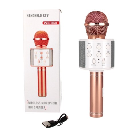 Mikrofon karaoke różowy WS-858 224622 BEM