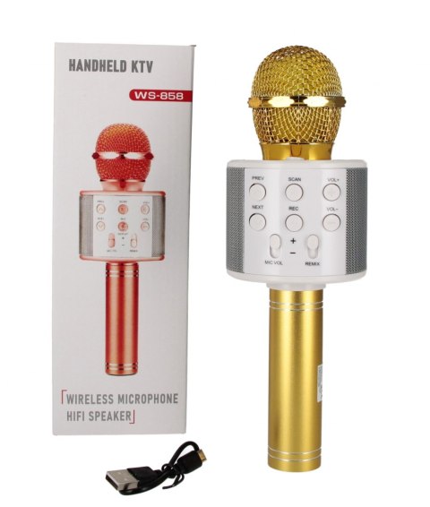 Mikrofon karaoke złoty WS-858 220785 BEM