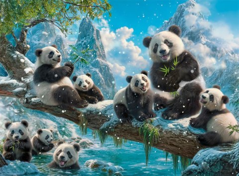 Puzzle 2000 el. Pandas Winter Fun CASTORLAND C-201013