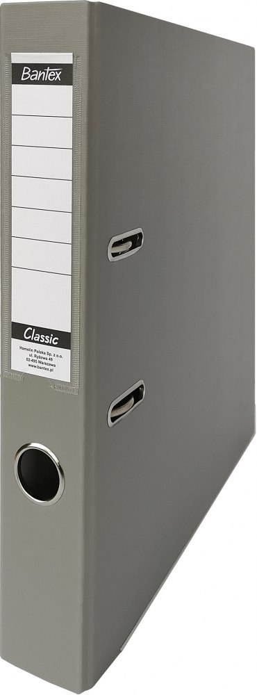 Segregator dźwigniowy A4, grzbiet 5 cm, szary, Bantex Budget Classic