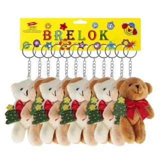 Brelok pluszowy Miś z choinką 8cm A 12 Boże Narodzenie TOYS KD2032