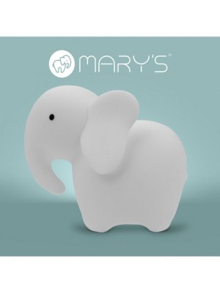 MARY S Lampka nocna LED Słoń biały RGB z pilotem