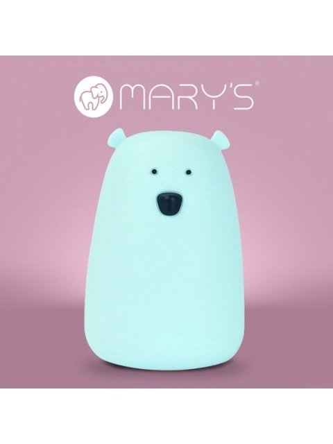 MARY S lampka LED Miś duży niebieski RGB WW RC
