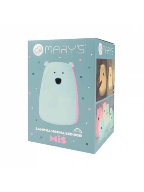 MARY S lampka LED Miś duży niebieski RGB WW RC