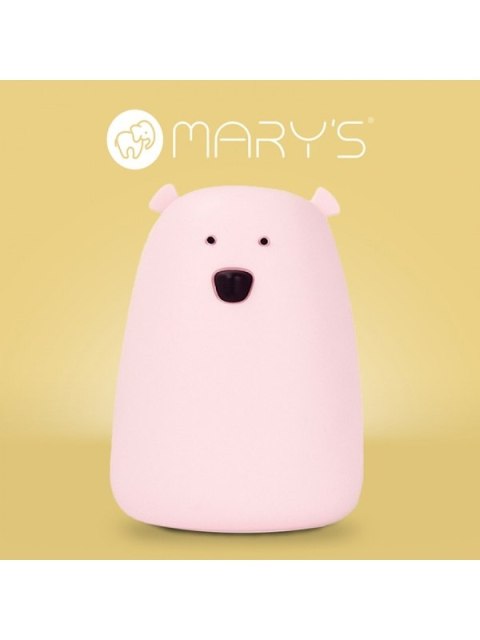 MARY S lampka LED Miś duży różowy RGB WW RC