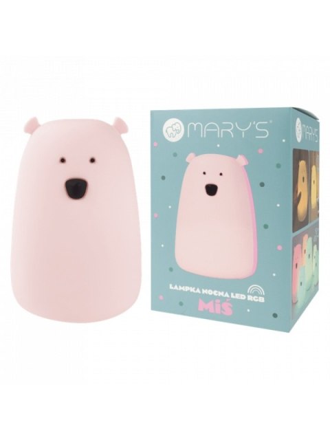 MARY S lampka LED Miś duży różowy RGB WW RC