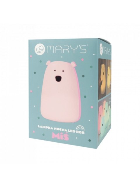 MARY S lampka LED Miś duży różowy RGB WW RC