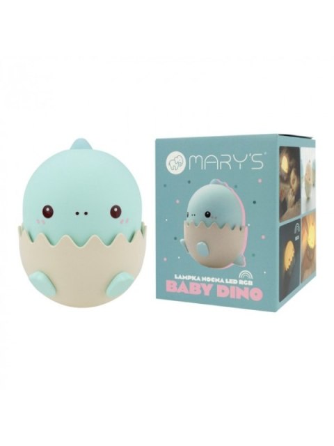 MARY S lampka nocna LED Baby dino RGB niebieski