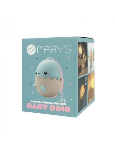 MARY S lampka nocna LED Baby dino RGB niebieski