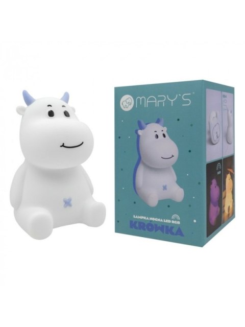 MARY S lampka nocna LED Krówka niebieska