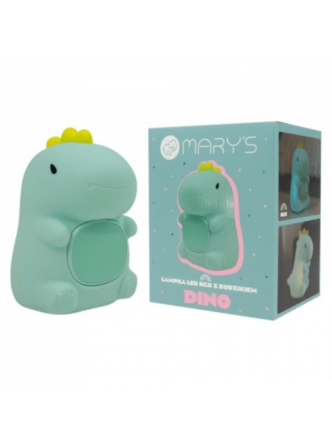 MARY S lampka nocna LED RGB Dino z budzikiem