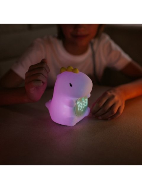 MARY S lampka nocna LED RGB Dino z budzikiem