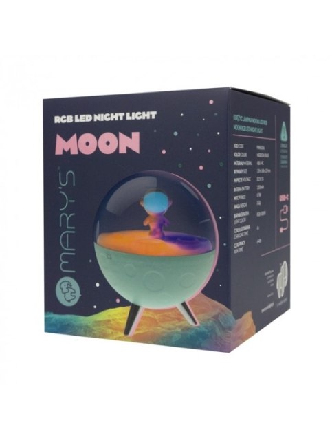 MARY S lampka nocna LED RGB Księżyc niebieski