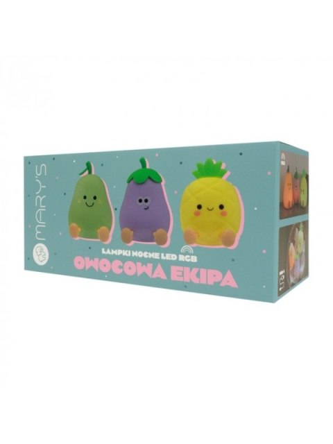 MARY S lampka nocna LED RGB Owocowa ekipa zestaw
