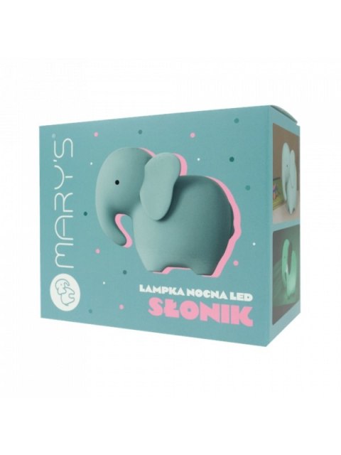 MARY S lampka nocna LED Słoń Turkusowy