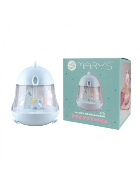 MARY S pozytywka lampka nocna LED RGB niebieska