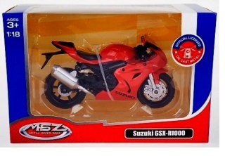 Motocykla metalowy 1 18 Suzuki czerwony DAFFI M-317