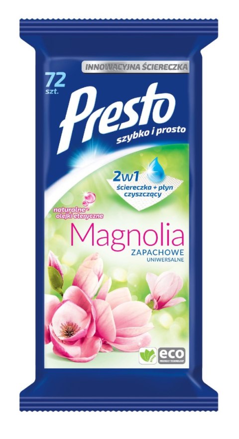 Presto ŚciereczkI czyszczące+płyn 2w1 uniwersalne Magnolia 1op.-72szt