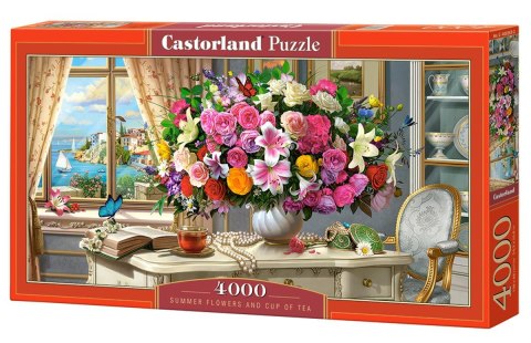 Puzzle 4000 elementów Summer Flowers and Cup of Tea CASTORLAND C-400263