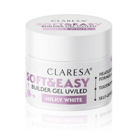 CLARESA Żel budujący do paznokci Soft&Easy Builder - Milky White 12 g