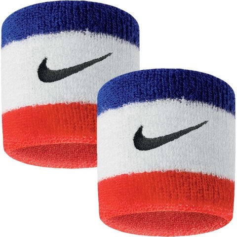 Frotki na nadgarstek Nike Swoosh niebiesko-biało-czerwone 2 szt. N0001565620 Frotki na nadgarstek Nike Swoosh niebiesko-biało-czerwone 2 szt. N0001565620