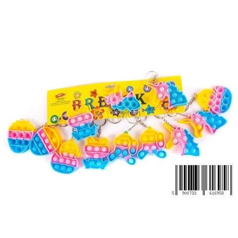 Brelok gumowy Pop It mix 6cm A 12 TOYS 1337G MID
