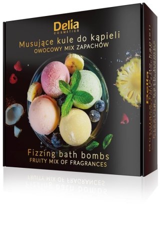 DELIA Musujące kule do kąpieli - Owocowy mix zapachów 4 x 100g