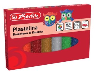 Plastelina 8 koloró brokat HERLITZ 9589003