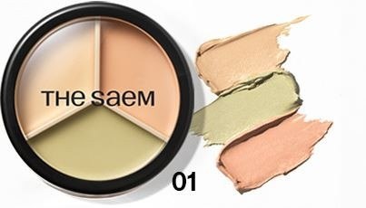 SAEM Cover Perfection Korektor do twarzy Triple Pot 01 Correct Beige
