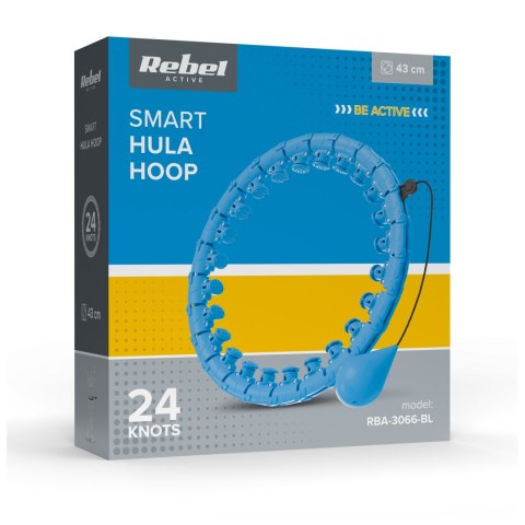 Smart Hula Hop odchudzające koło z wypustkami i obciążeniem 50cm, niebieskie, REBEL ACTIVE