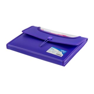 Teczka z gumką PP A4/25MM/6 przegródek fioletowa Strigo PILOT SF031