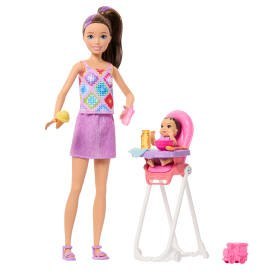 Barbie Skipper Karmienie maluszka Zestaw lalka i dziecko JJB44 WB3