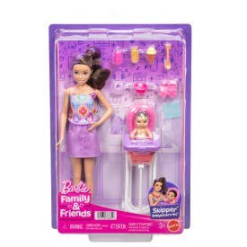 Barbie Skipper Karmienie maluszka Zestaw lalka i dziecko JJB44 WB3