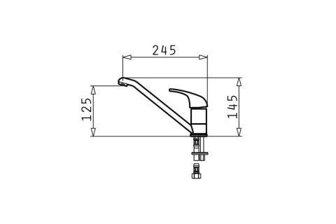 Bateria PYRAMIS ASALIA granit czarny 090918401 kuchenna czarna nakrapiana