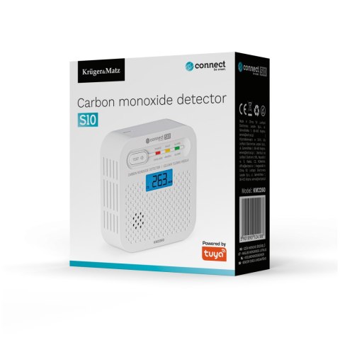 Czujnik czadu, tlenku węgla Kruger&Matz Connect S10 Tuya PN-EN50921