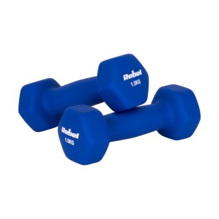 Hantelki żeliwne neoprenowe HEX 2x1.5kg, REBEL ACTIVE