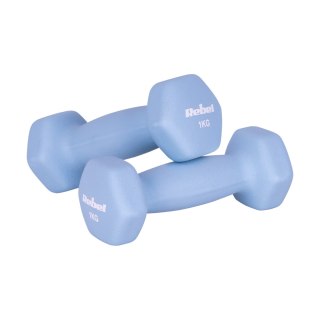 Hantelki żeliwne neoprenowe HEX 2x1kg, REBEL ACTIVE