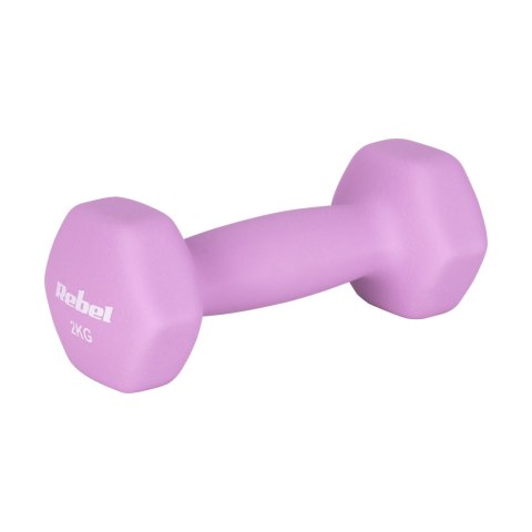 Hantelki żeliwne neoprenowe HEX 2x2kg, REBEL ACTIVE