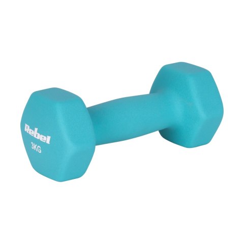 Hantelki żeliwne neoprenowe HEX 2x3kg, REBEL ACTIVE