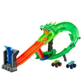 Hot Wheels Monster Trucks Rekiny vs Dinozaury Smoczy wyścig JGB06 pud1