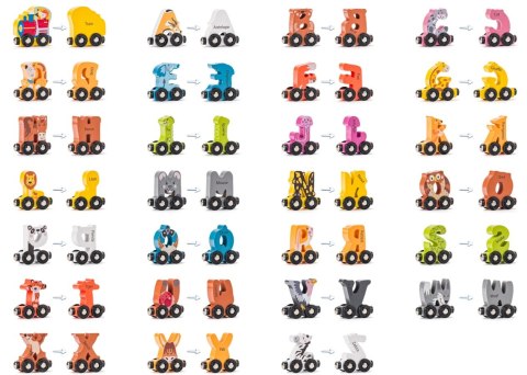 KOLEJKA DREW ALFABET ZWIERZETA 27EL 50X33X4 PUD